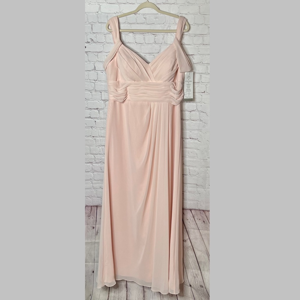 Bill Levkoff, color: Petal Pink, style: 1201, Long Bridesmaids dress, size 18